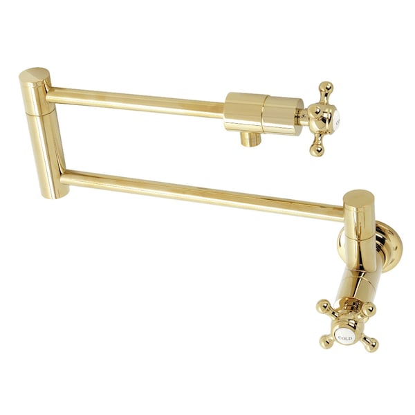 KS4102BX Metropolitan Wall Mount Pot Filler, Polished Brass